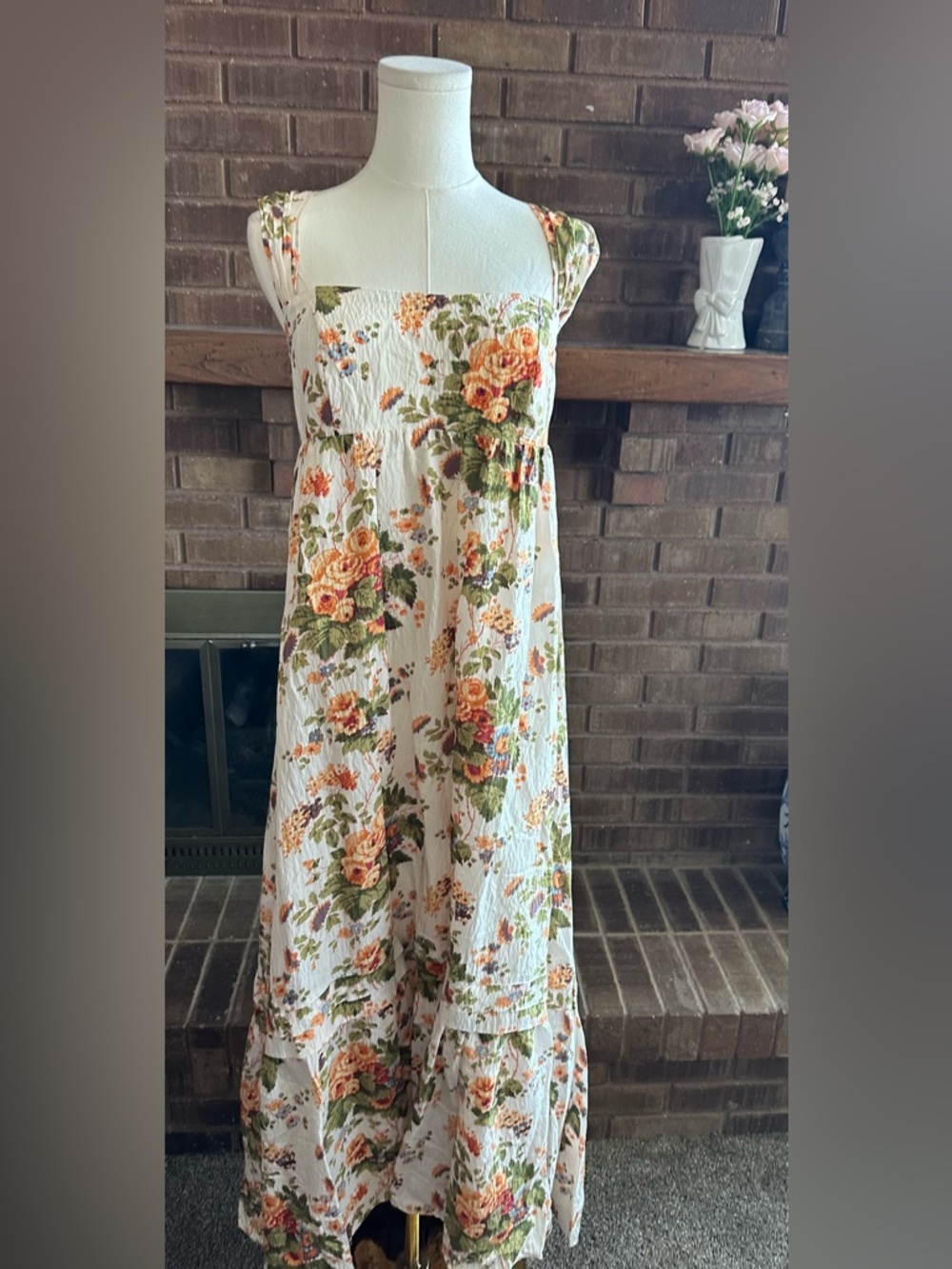 By Anthropologie Floral Empire Waist Tiered Maxi Dress Small - Picture 4 of 9